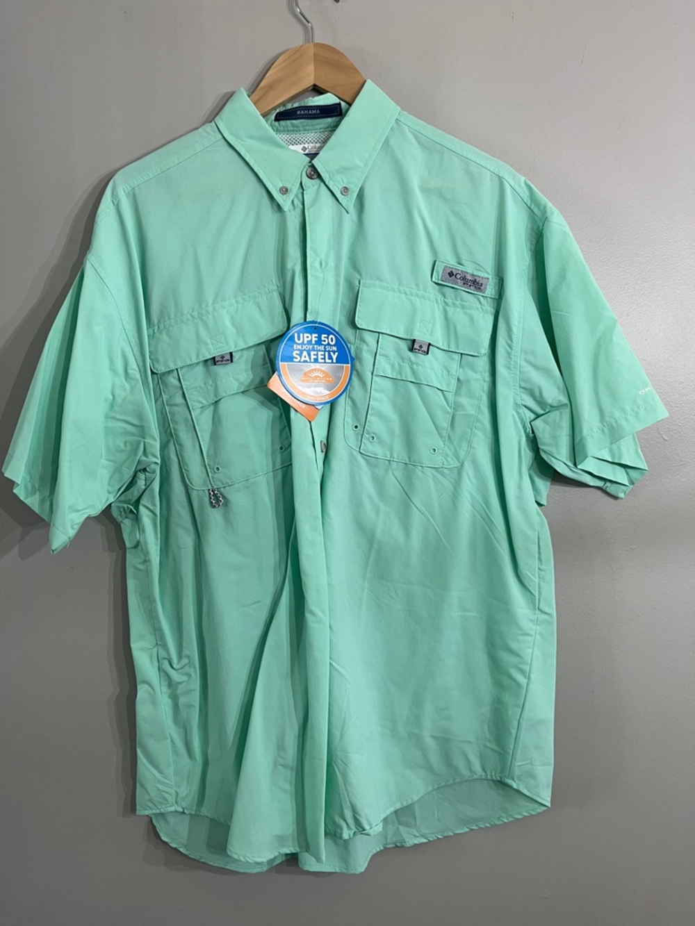 Columbia Men’s Short-Sleeve Tech Fishing Shirt - Mint